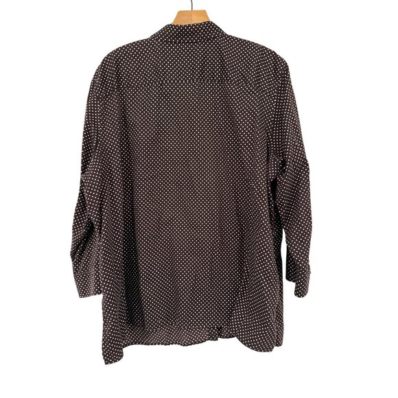 Lauren Ralph Lauren Polka Dot Brown plus Shirt size 3X Cotton Womens Blouse - Picture 3 of 4